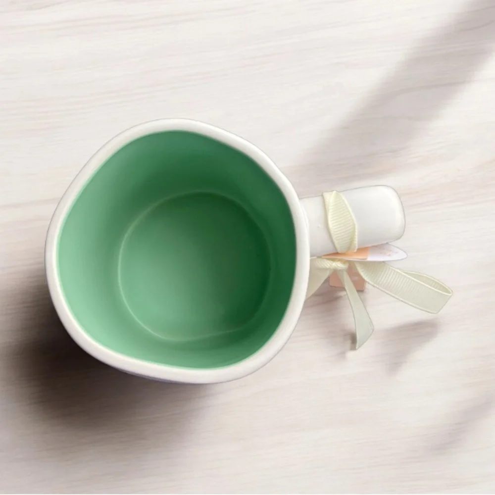 NEW Rae Dunn White and Green HOP ALONG Easter / Spring Bunny Rabbit Allover Mug - Picture 5 of 7